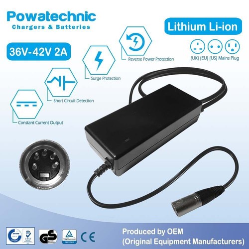 42v xlr pin charger for - 2a,